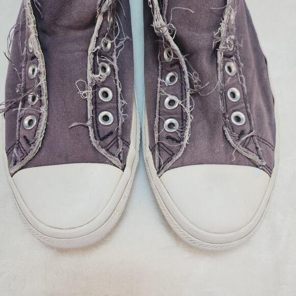 Converse Shoes Mens 13 Purple Laceless Faded Grunge Punk Destroyed Slip Ons Worn - Picture 6 of 15